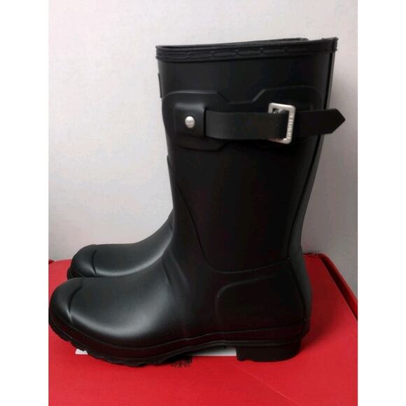 NEW~WOMEN'S Hunter Original Short Rain Boot~ Size US 9 - Black - Picture 4 of 12